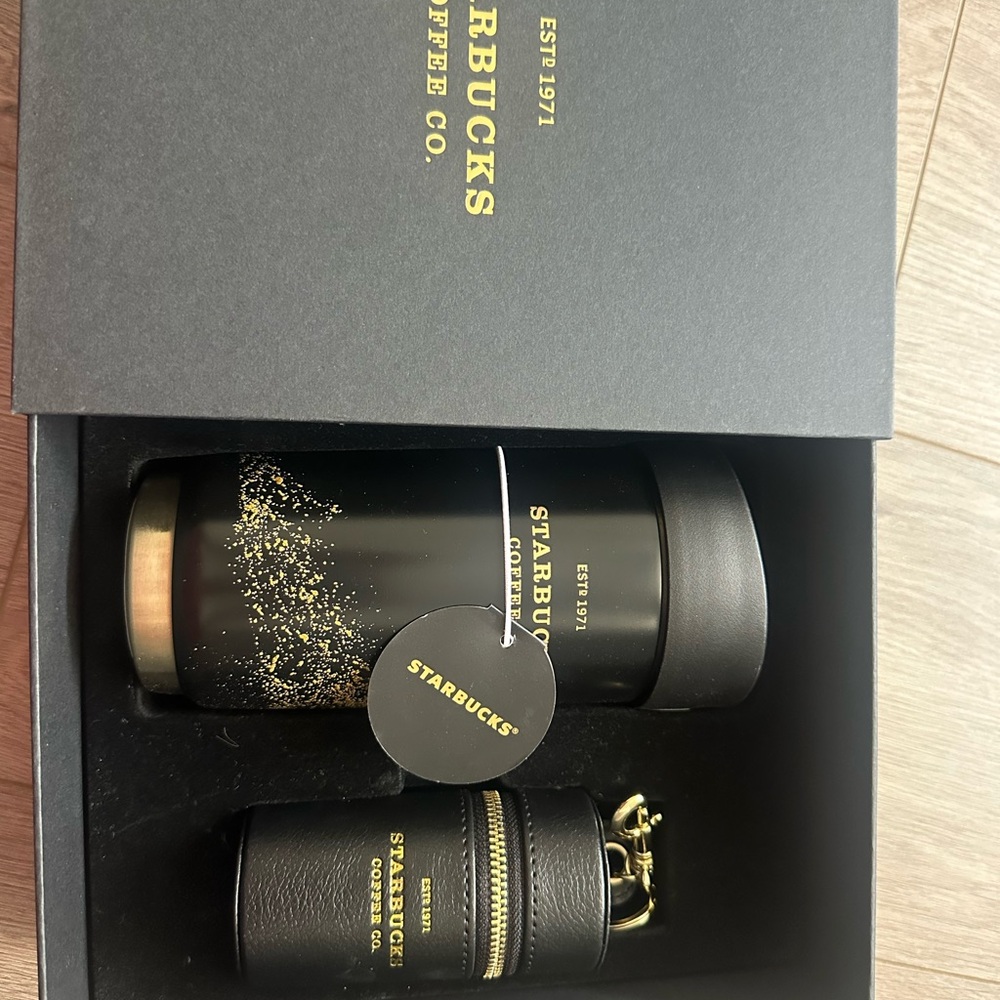 Starbucks Black and Gold Coffee Tumbler Set